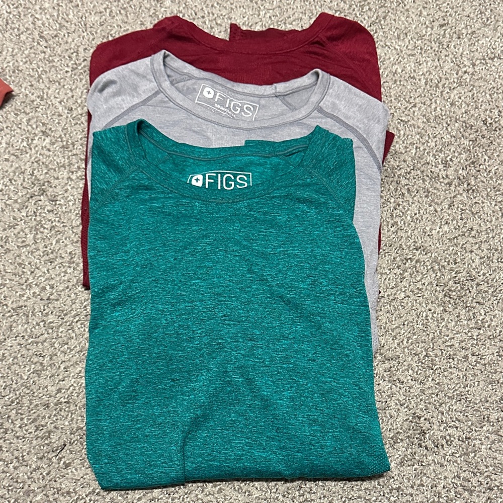 Figs Teal, Gray, and Maroon Seamless salta Trio